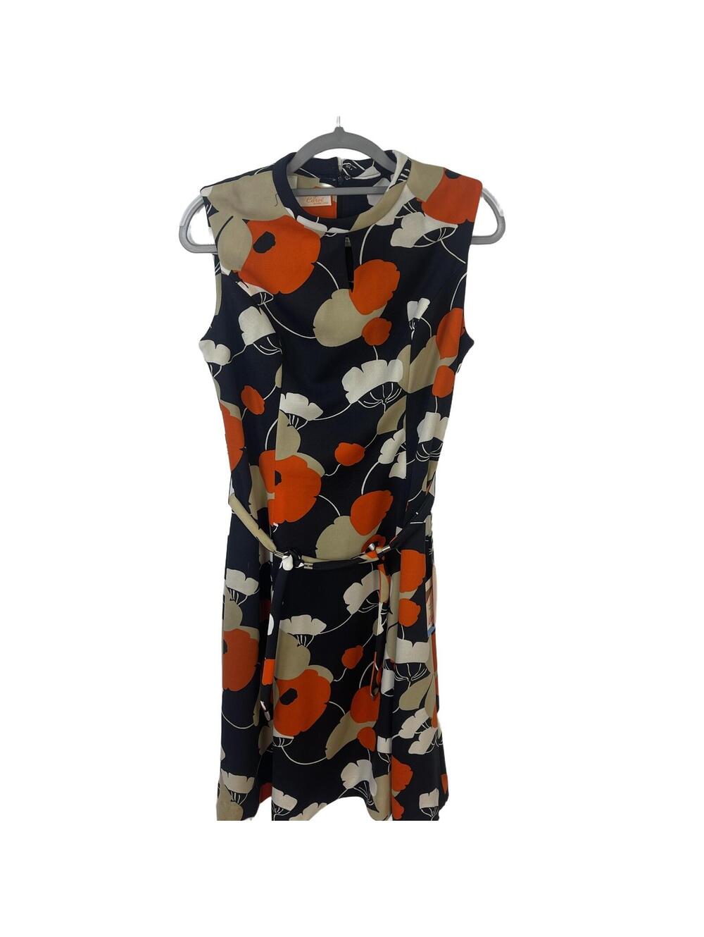 70s Vintage Lady Carol Belted Mod Shift Dress with Floral Pattern New Price Tags
